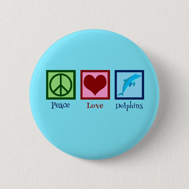 Pretty Dolphin 2 Inch Round Button (Front)