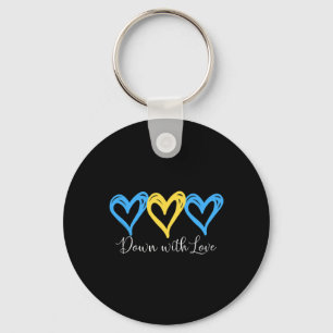 Pretty Down With Love World Down Syndrome Awarenes Keychain