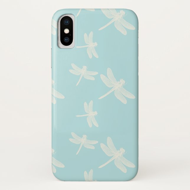 Pretty Dragonflies Blue Cream Case-Mate iPhone Case (Back)