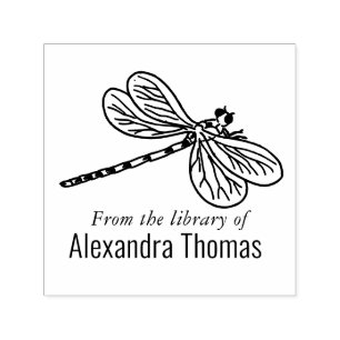 Pretty Dragonfly #3 Library Book Name  Self-inking Stamp