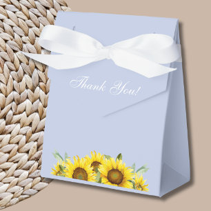 Pretty Dusty Blue Sunflower Baby Shower Favor Box