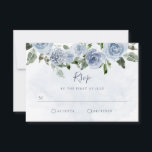 Pretty Dusty Blue Watercolor Flowers RSVP Card<br><div class="desc">These lovely response cards feature a pretty bouquet of dusty blue watercolor flowers,  a stylish blue watercolor wash,  and trendy script typography. A beautiful floral look that coordinates with our dusty blue floral invitations for your Bat Mitzvah,  bridal shower,  baby shower,  and other special occasions.</div>