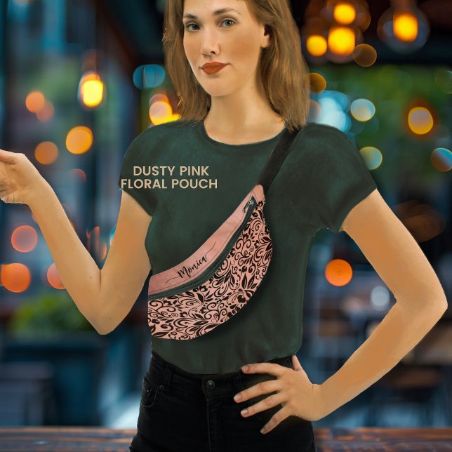 Pretty Dusty Pink Floral Pattern Name Fanny Pack (Pretty Dusty Pink Floral Pattern Name Fanny Pack)