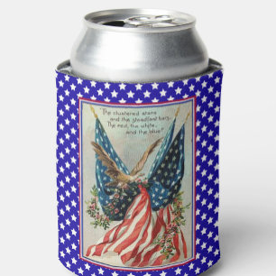 Pretty Eagle Fourth of July Patriotic Flag Can Cooler