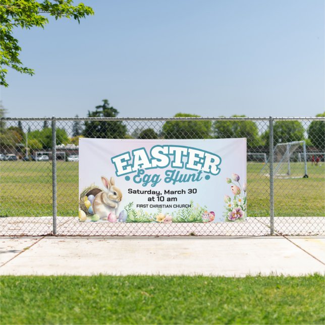 Pretty Easter Egg Hunt Outdoor Banner, Spring Banner (Insitu)
