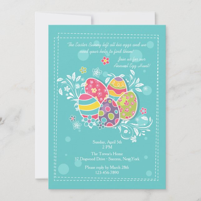 Pretty Easter Eggs Invitation (Front)