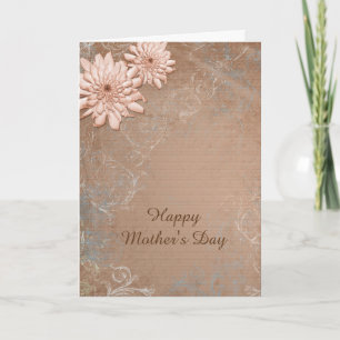 Pretty Ecru Tan Floral Mother's Day Card