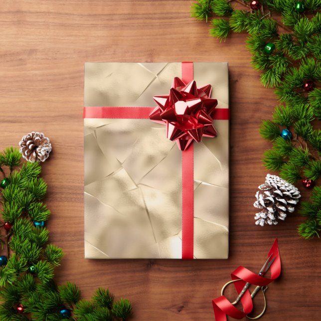 Pretty Elegant Champagne Gold Glam  Wrapping Paper (Holiday Gift)