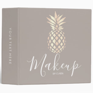 Pretty elegant copper rose gold pineapple & grey binder