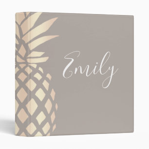 Pretty elegant copper rose gold pineapple & grey binder