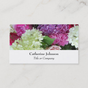 Pretty Elegant Flowers Florist  Professional White Business Card