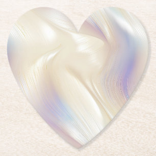 Pretty Elegant Pearl Aqua Blue Purple Swirl Paper Coaster