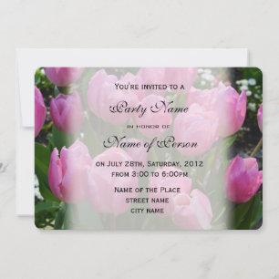 pretty, elegant purple tulip flowers party invitation