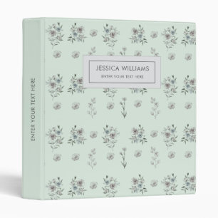 Pretty Elegant Vintage Watercolor Floral Binder