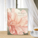 Pretty Elegant Watercolor Peach Peony Wedding Planner<br><div class="desc">Discover the charm of our Personalized Peach Peony Planner. Featuring a stunning, single large peach peony flower, this planner combines elegance with a personal touch. Add your name for a unique, custom accessory that stands out. The customization option makes it a special gift for the bride or a personal treat...</div>