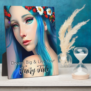 Pretty Enchanted Girl with Flowers   Fairy Tale Plaque