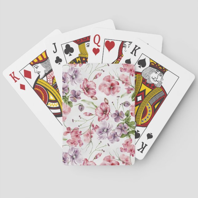 Pretty English Garden Flowers Playing Cards (Back)