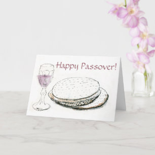 Pretty English Greeting Pesach Passover Card