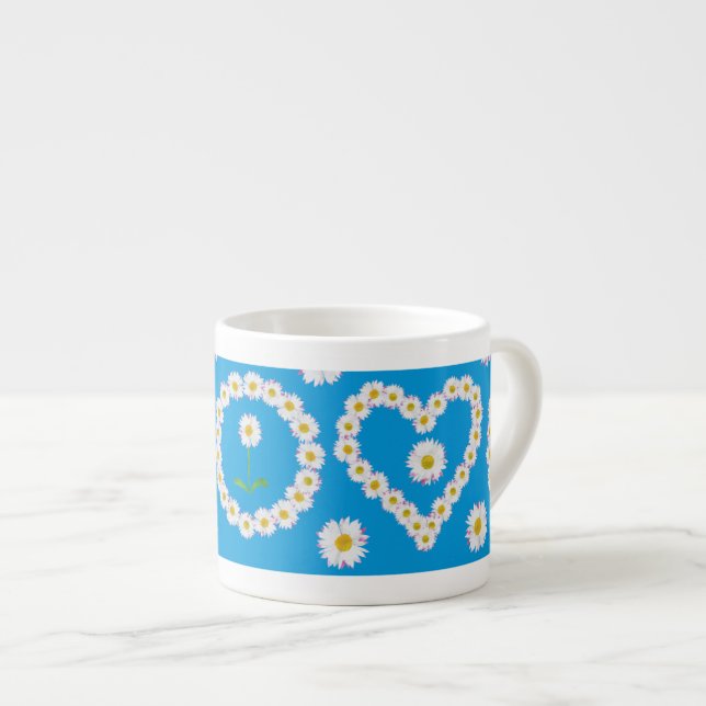 Pretty Espresso Mug: Daisy Chains Hearts Espresso Cup (Front Right)