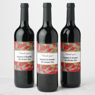 Pretty EUCALYPTUS Floral GREY GOLD CUSTOM Wine Lab Label