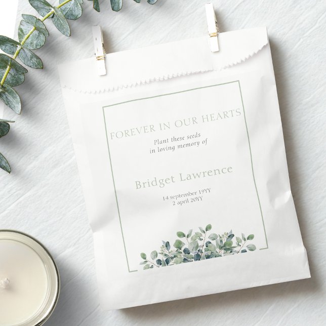 Pretty Eucalyptus Funeral Seed Packet Favour Bag (Creator Uploaded)