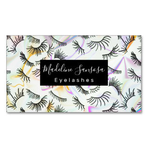 Pretty Eyelash Technician Hologram Eyelashes Magnetic Business Card
