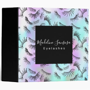 Pretty Eyelash Technician Pastel Eyelashes Doodles Binder