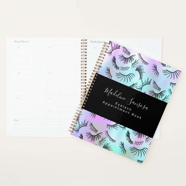 Pretty Eyelash Technician Pastel Eyelashes Doodles Planner (Display)