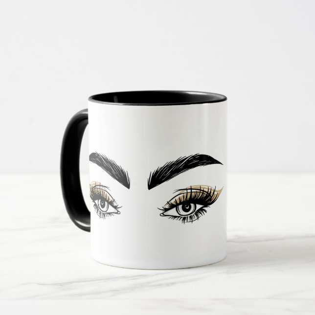 Pretty Eyes Beauty Salon Makeup Eyelashes Lashes Mug (Front Left)