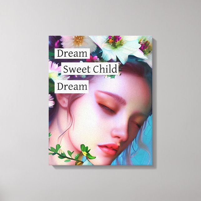 Pretty Fairy Flowers in Hair Fantasy Art   Canvas Print (Front)