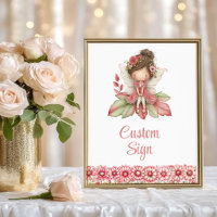 Pretty Fairy Girl Blush Floral Birthday Custom Sig