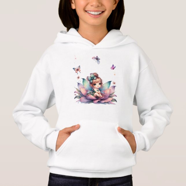 Pretty fairy sitting inside flower  (Front)