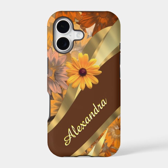 Pretty fall coloured floral personalized pattern (Back)