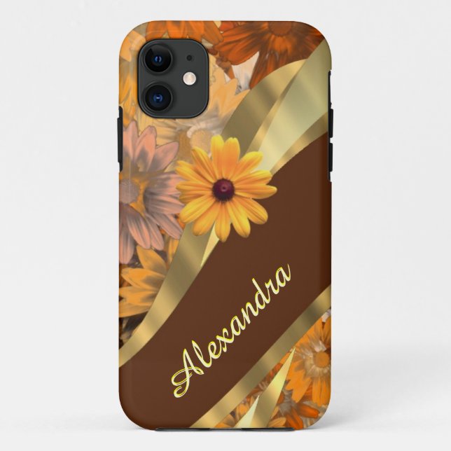 Pretty fall coloured floral personalized pattern Case-Mate iPhone case (Back)