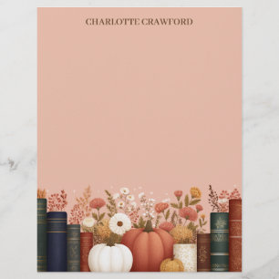 Pretty Fall Floral Bookish Letterhead