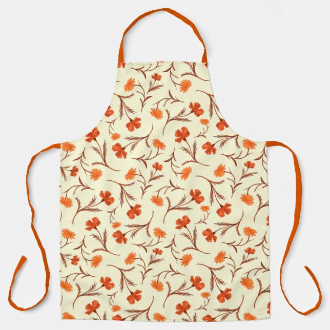 Pretty Fall Liberty Flowers Cute and Girly Floral Apron (Front)
