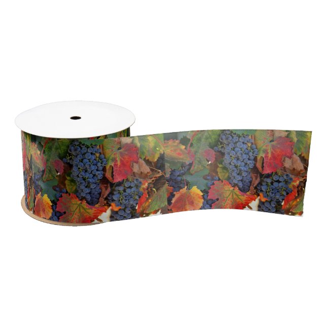 Pretty Fall Wine Vineyard Satin Ribbon (Spool)