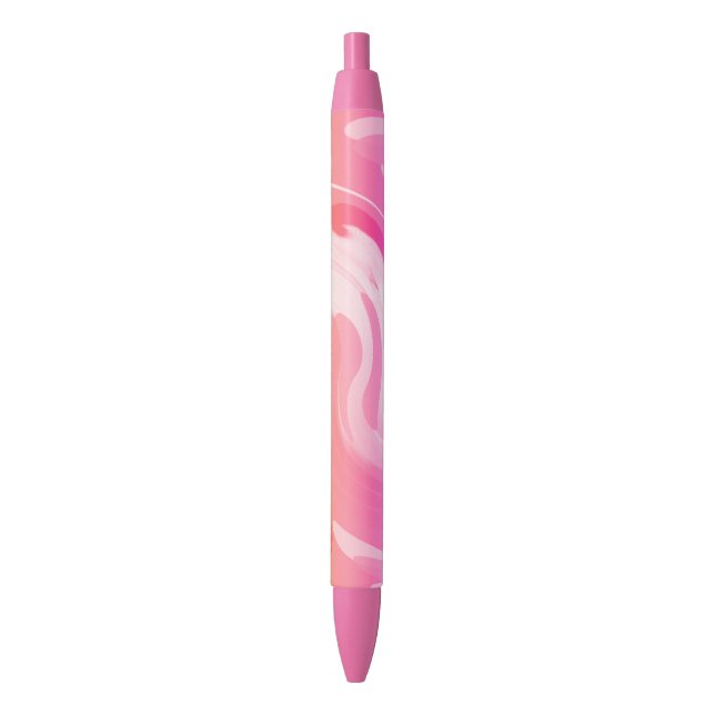 Pretty fancy fun pink art black ink pen (Front Vertical)