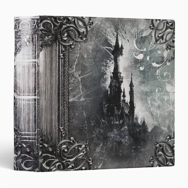 Pretty Fantasy Castle Ancient Tome Magic Book Binder (Front/Spine)