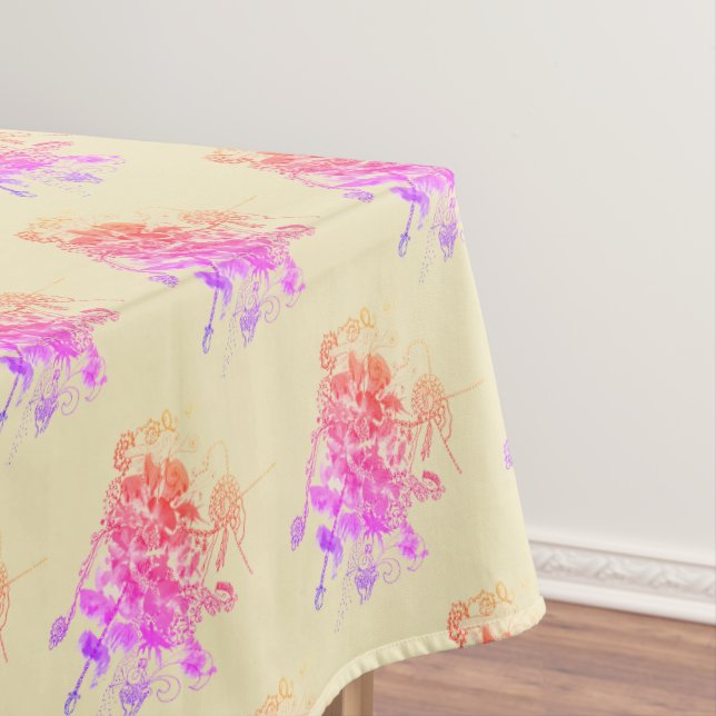 Pretty Fantasy Floral  Tablecloth (In Situ)