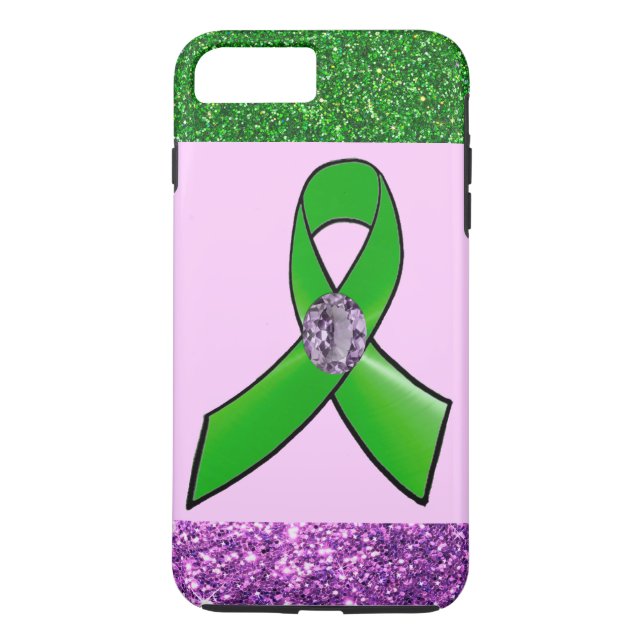 Pretty Faux Glitter Lyme Awareness Phone Case (Back)