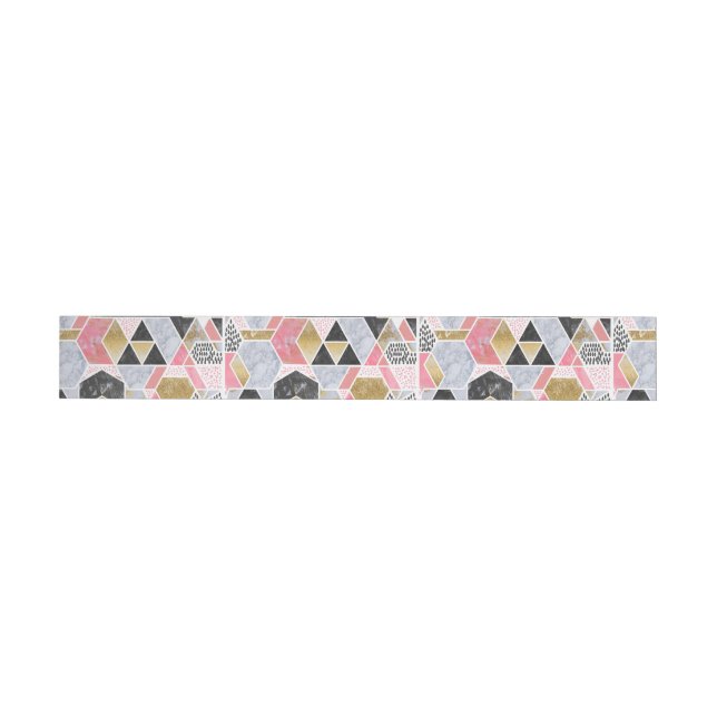 Pretty faux gold glitter marble geometric design wrap around label (Individual)