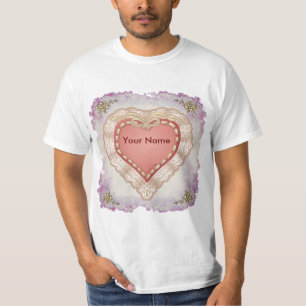 Pretty faux Lacy Heart  t-shirts
