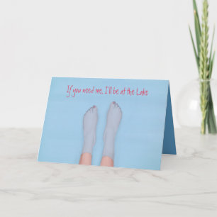 pretty feet soaking in the cool water card