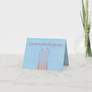 pretty feet soaking in the cool water   note card