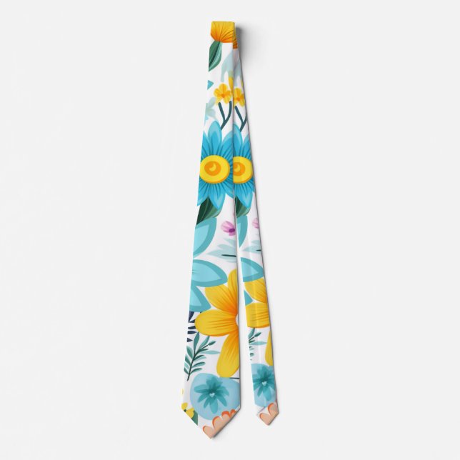 Pretty Feminine Black Floral Pattern Tie (Front)