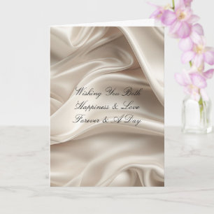 Pretty Feminine Champagne Gold Romantic Wedding Card