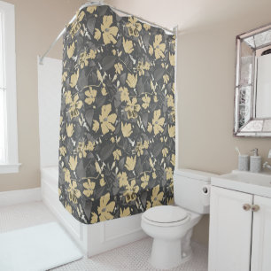 Pretty Feminine Gold Grey Floral Pattern
