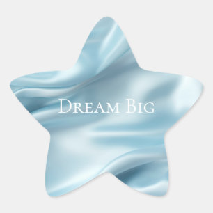 Pretty Feminine Light Blue Faux Satin Star Sticker