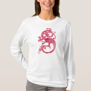 Pretty Feminine Medieval Pink Fantasy Dragon T-Shirt